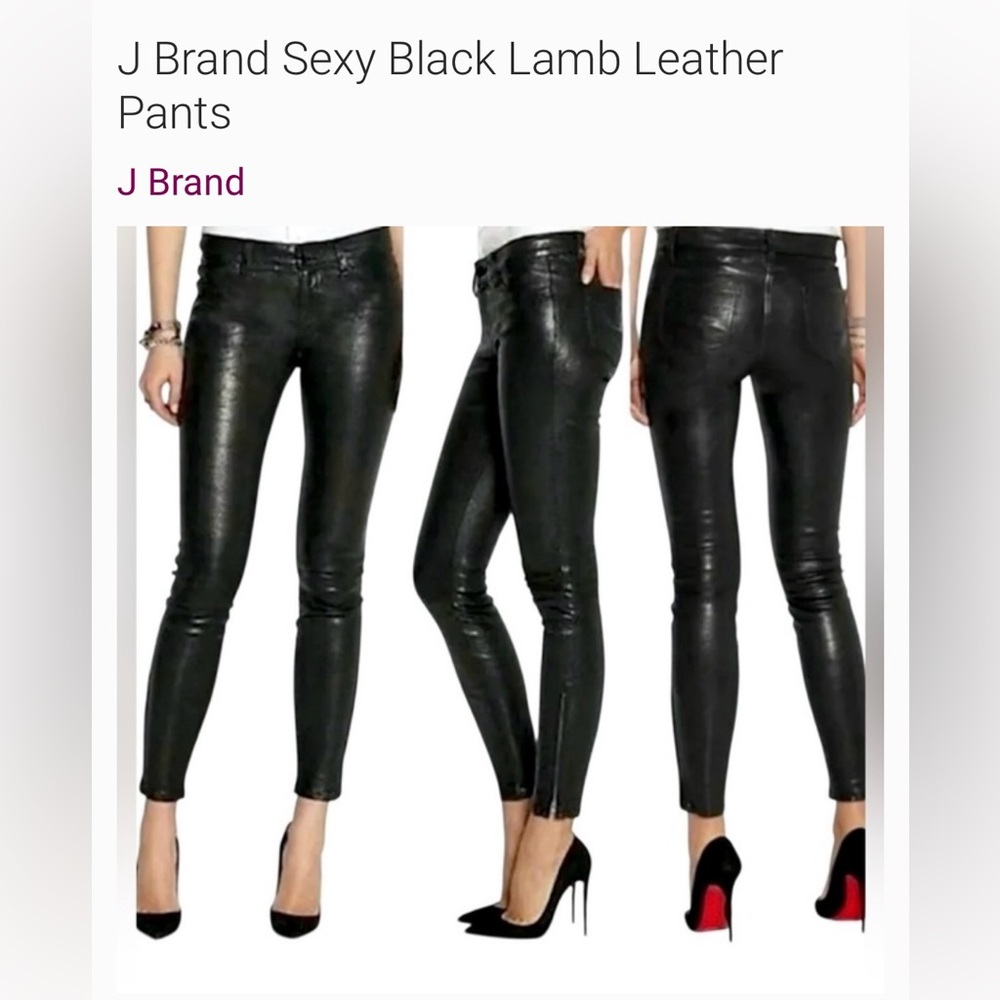 J Brand Women's Skinny Black Lamb Leather Pants